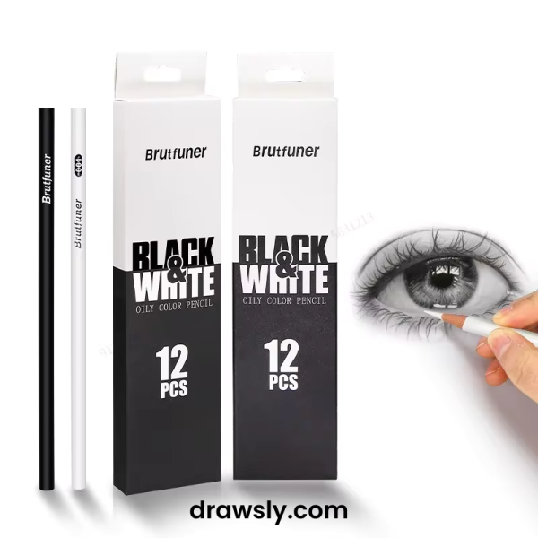 Black White Color Pencils