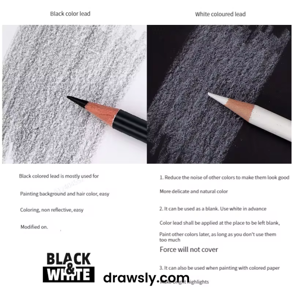 Black White Color Pencils