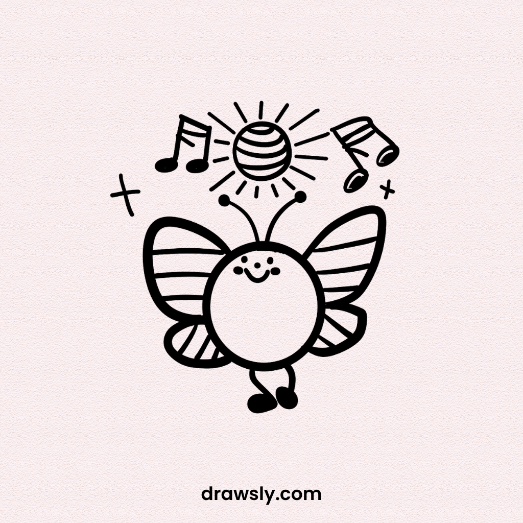 Butterfly Disco Dancer Drawing idea