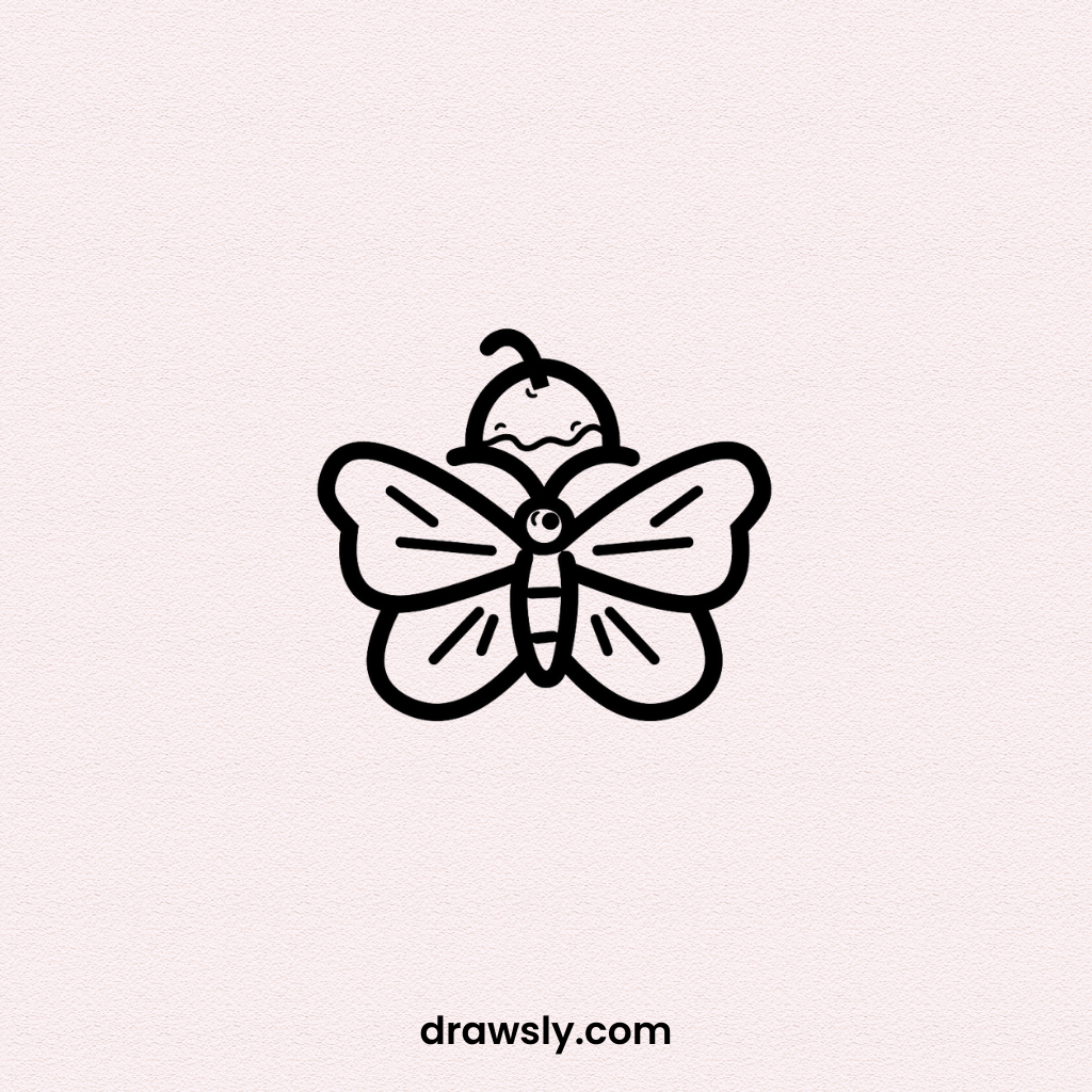 Butterfly Ice Cream Sundae Drawing Idea