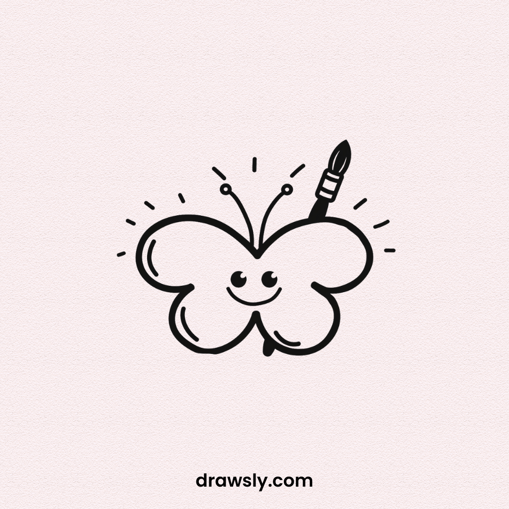 Butterfly Painter Drawing Idea