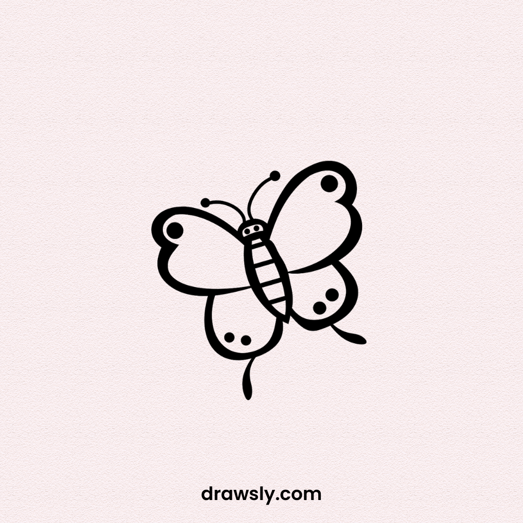 Butterfly in Flight Drawing Idea