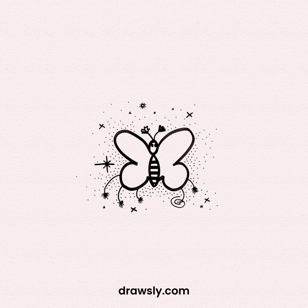 Butterfly made of Constellations Drawing Idea