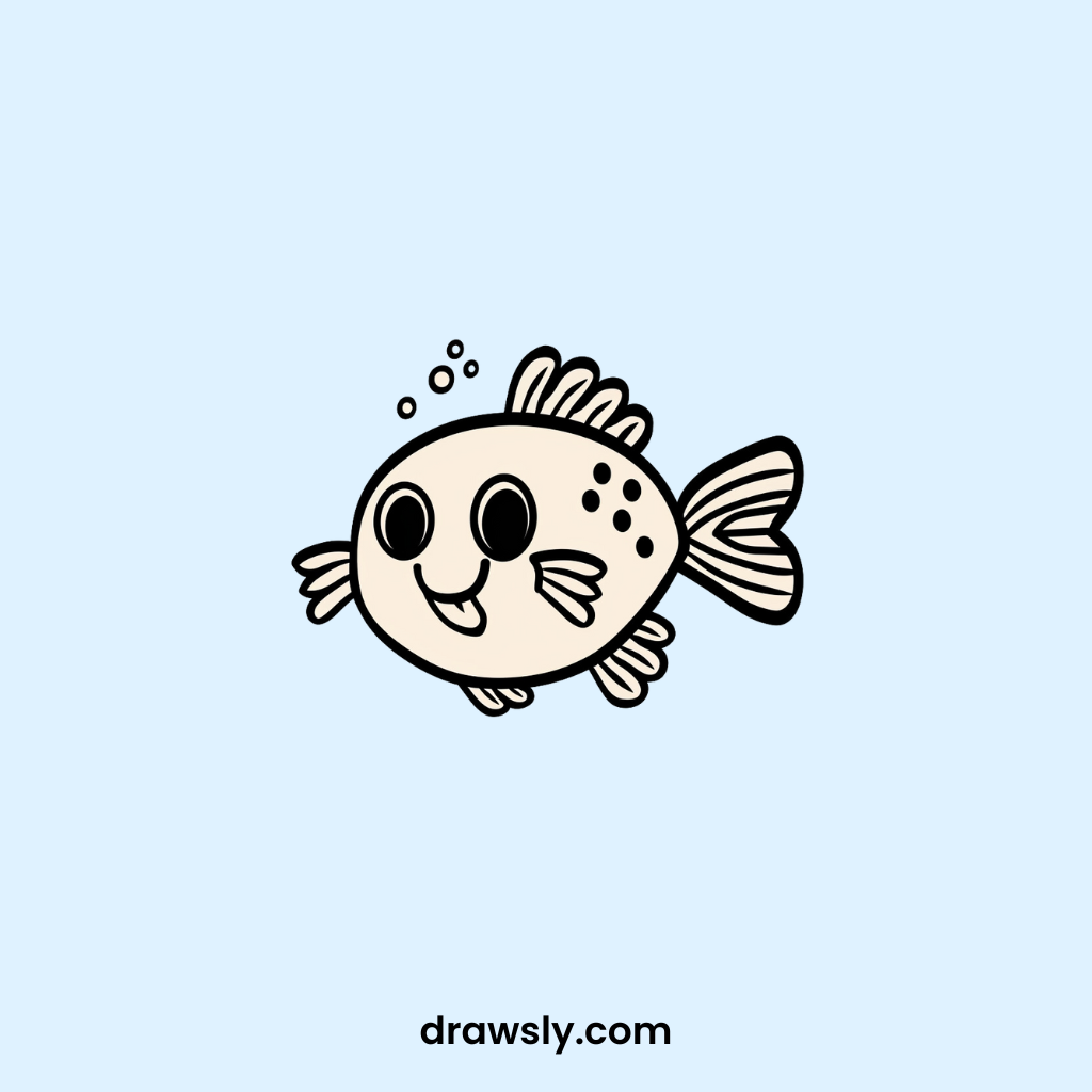 Cute Cartoon Trout Drawings