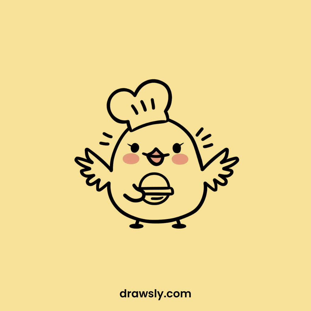 Cute Chicken Baking Cookies Drawings