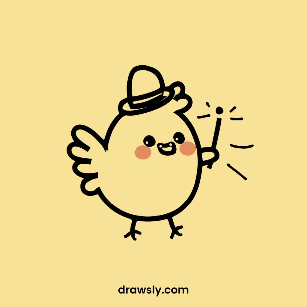 Cute Chicken Doing Magic Tricks Drawings