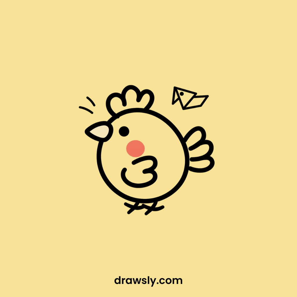 Cute Chicken Doing Origami Drawings