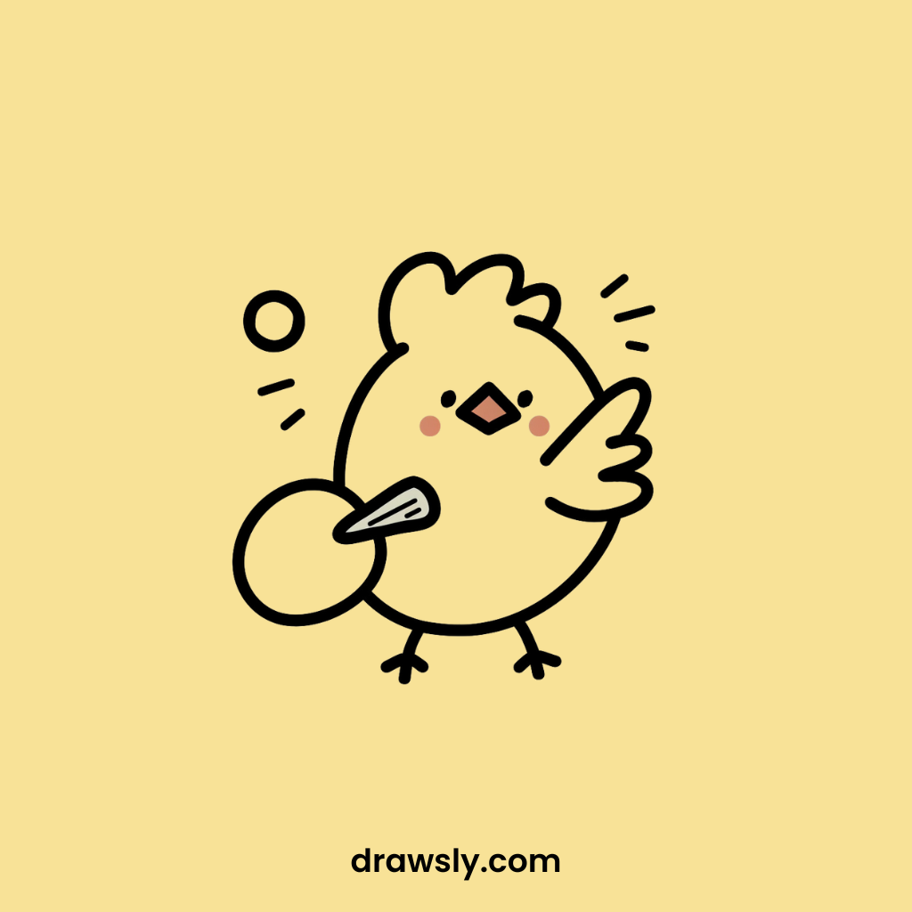 Cute Chicken Playing Ping Pong Drawings