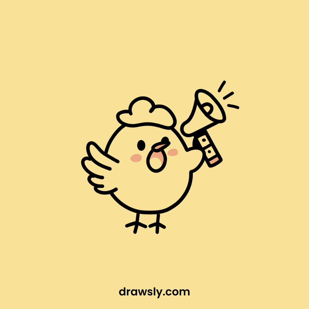 Cute Chicken as a Movie Director Drawings