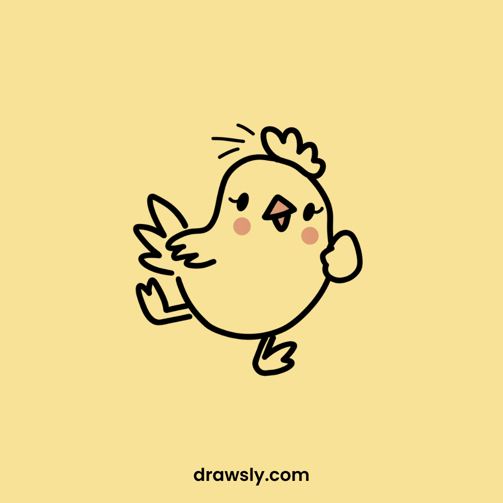 Cute Chicken in a Kung Fu Pose Drawings