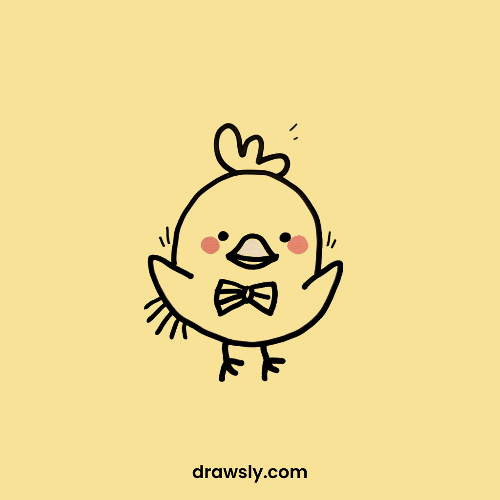 Cute Chicken in a Tuxedo Drawings