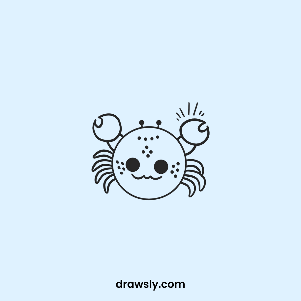 Cute Curious Crab Drawings