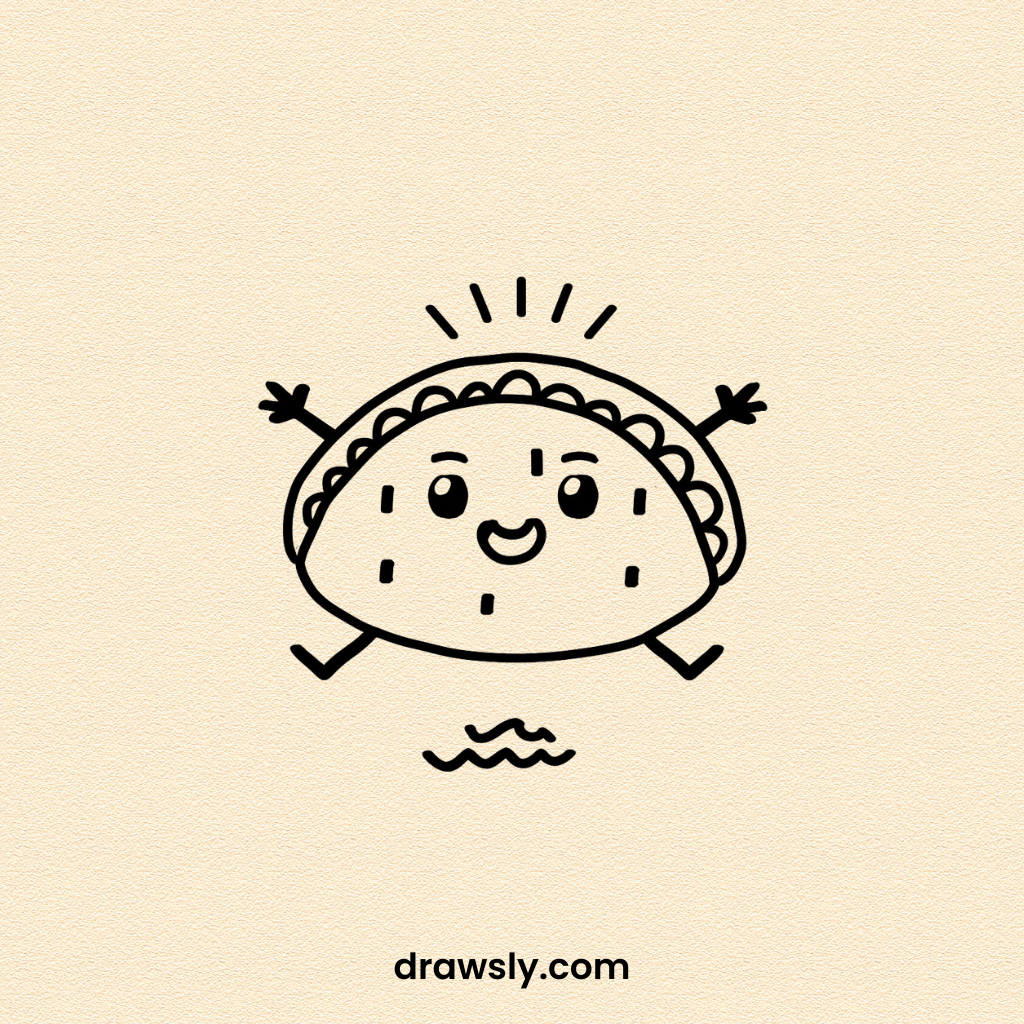 Cute Easy Belly-flopping Burrito Drawing Idea