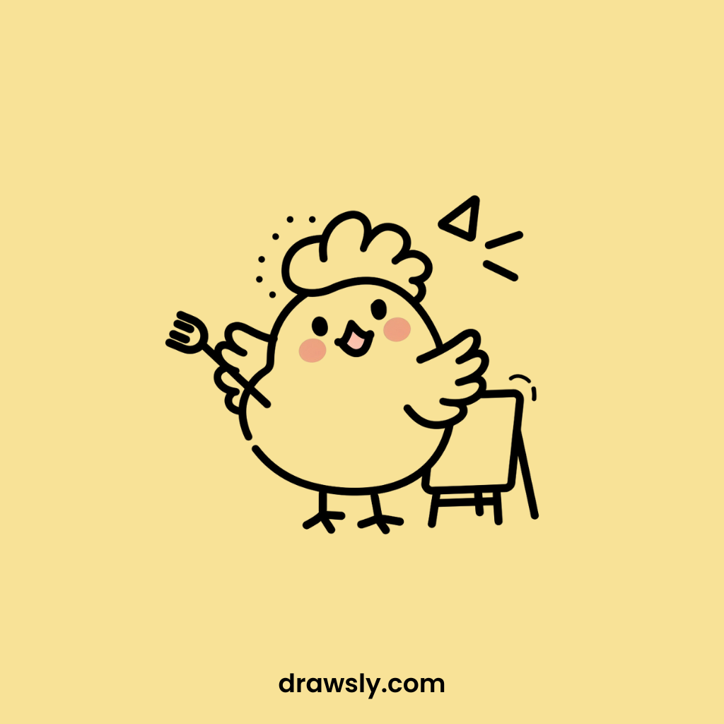 Cute Easy Chicken Painting a Masterpiece Drawings