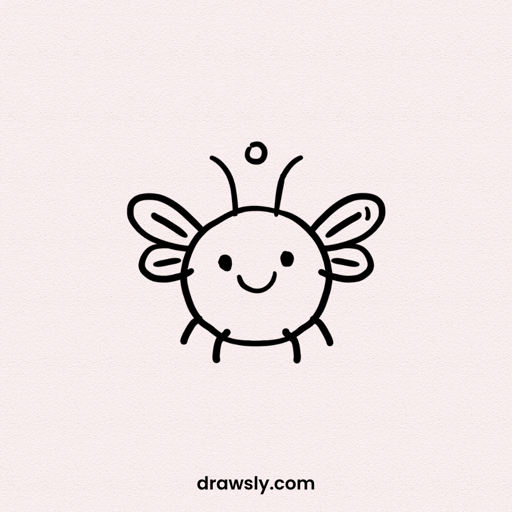 Cute Easy Friendly Firefly Drawing Idea