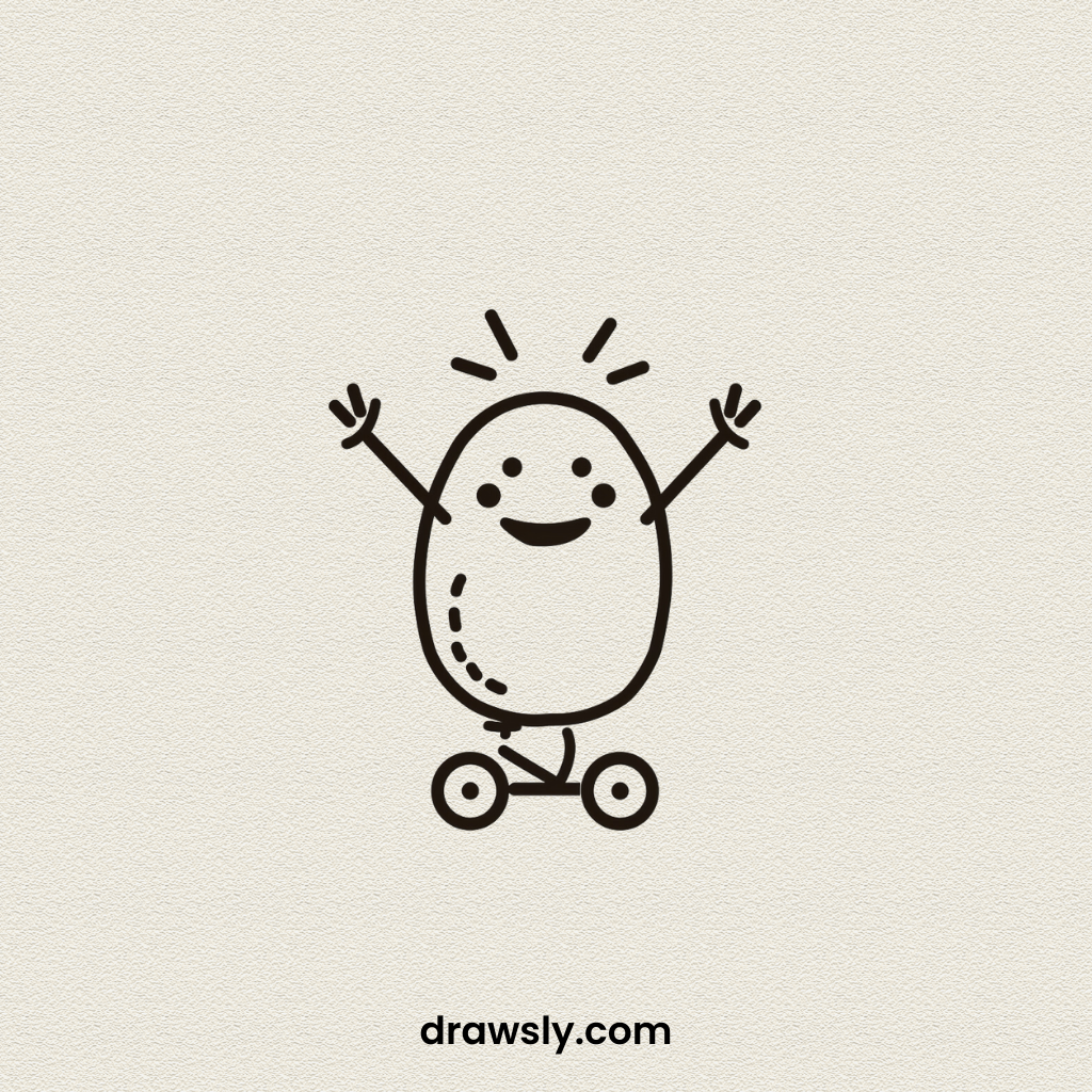 Cute Easy Juggling Jellybean Drawing Idea