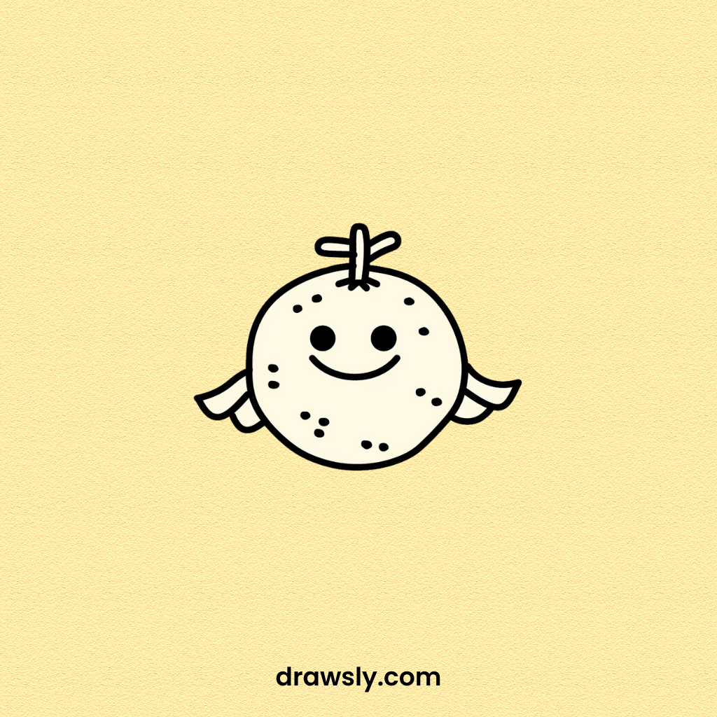 Cute Easy Levitating Lemon Drawing Idea