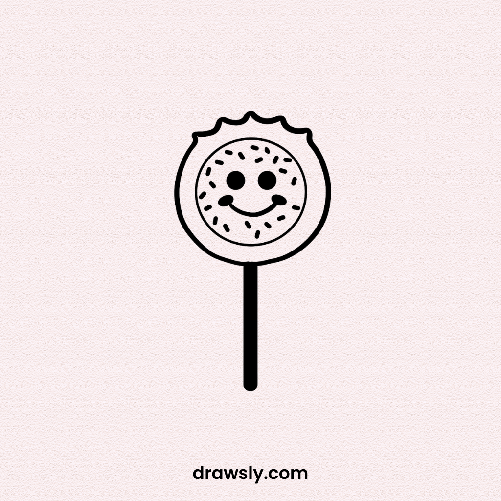 Cute Easy Loopy Lollipop Drawing Idea