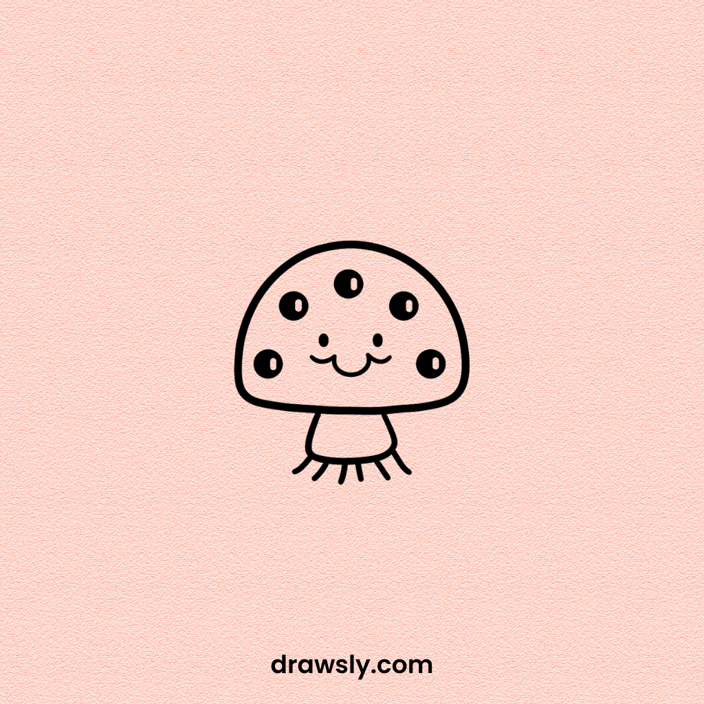 Cute Easy Magical Mushroom Drawing Idea