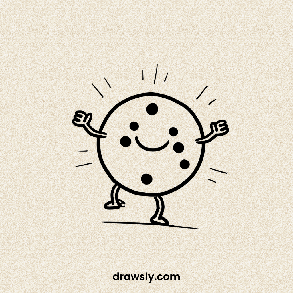 Cute Easy Moonwalking Meatball Drawing Idea