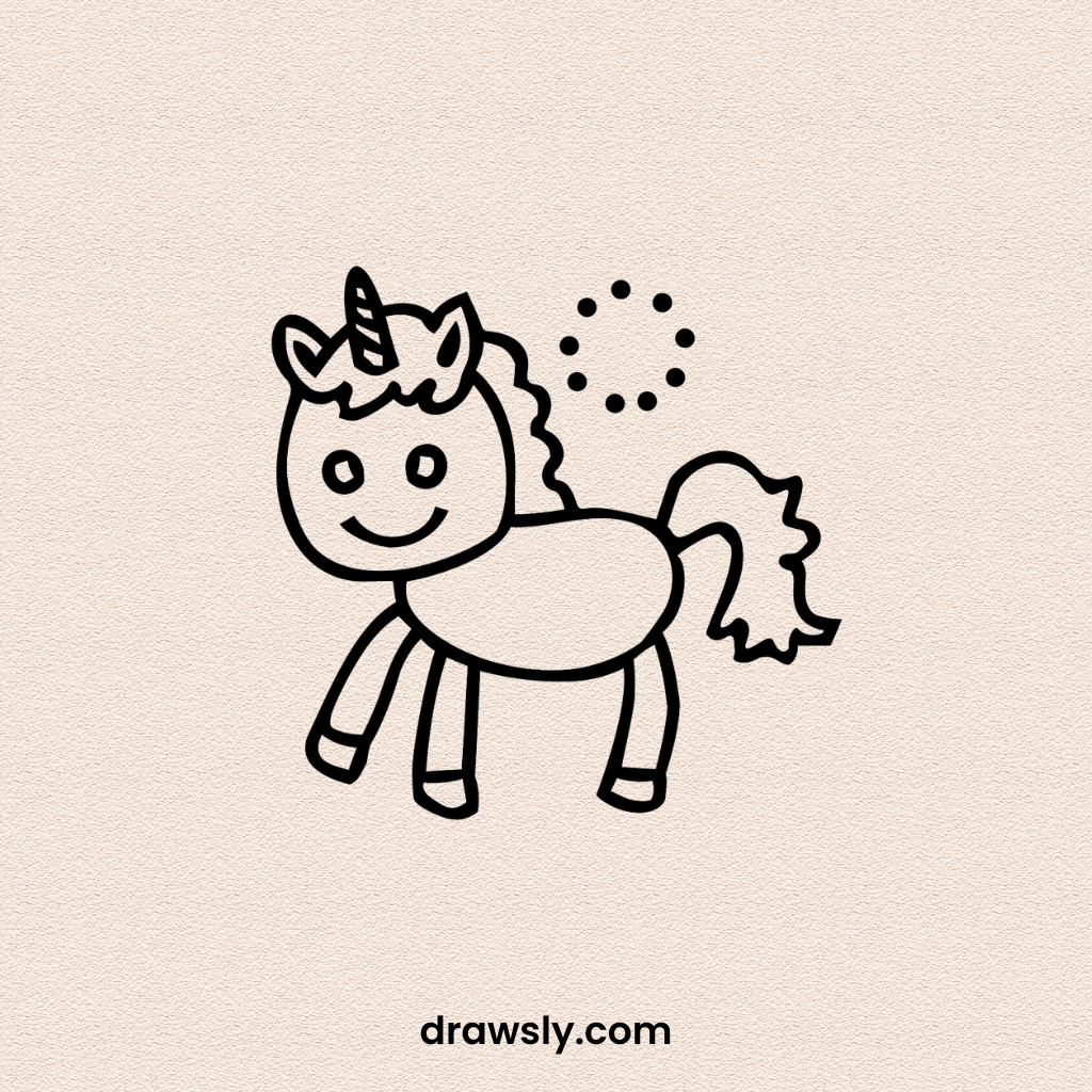 Cute Easy Prancing Pony Drawing Idea