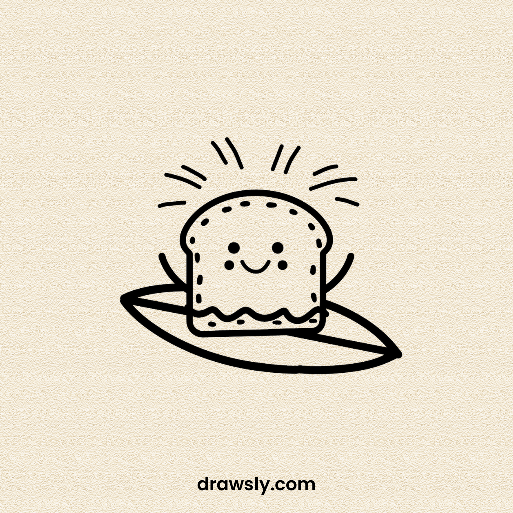 Cute Easy Surfing Sandwich Drawing Idea