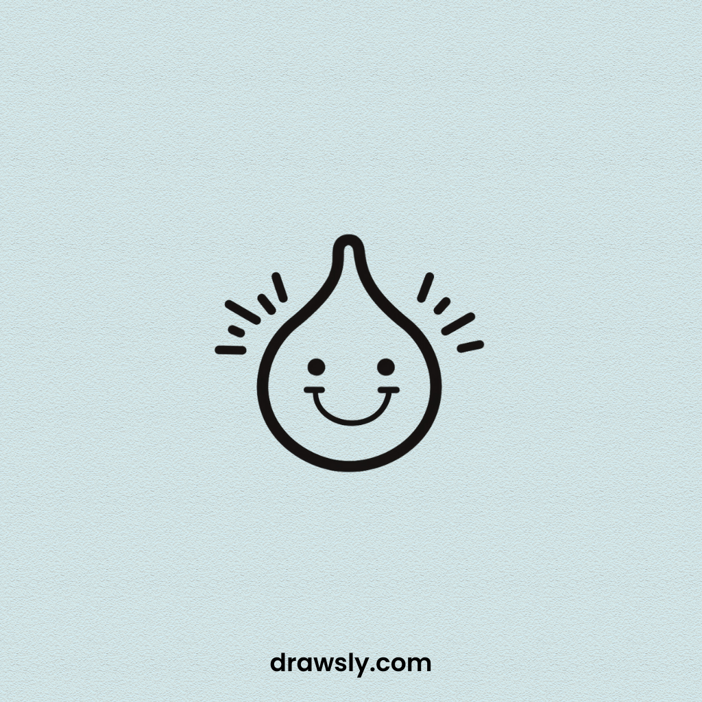 Cute Easy Wobbling Water Droplet Drawing Idea