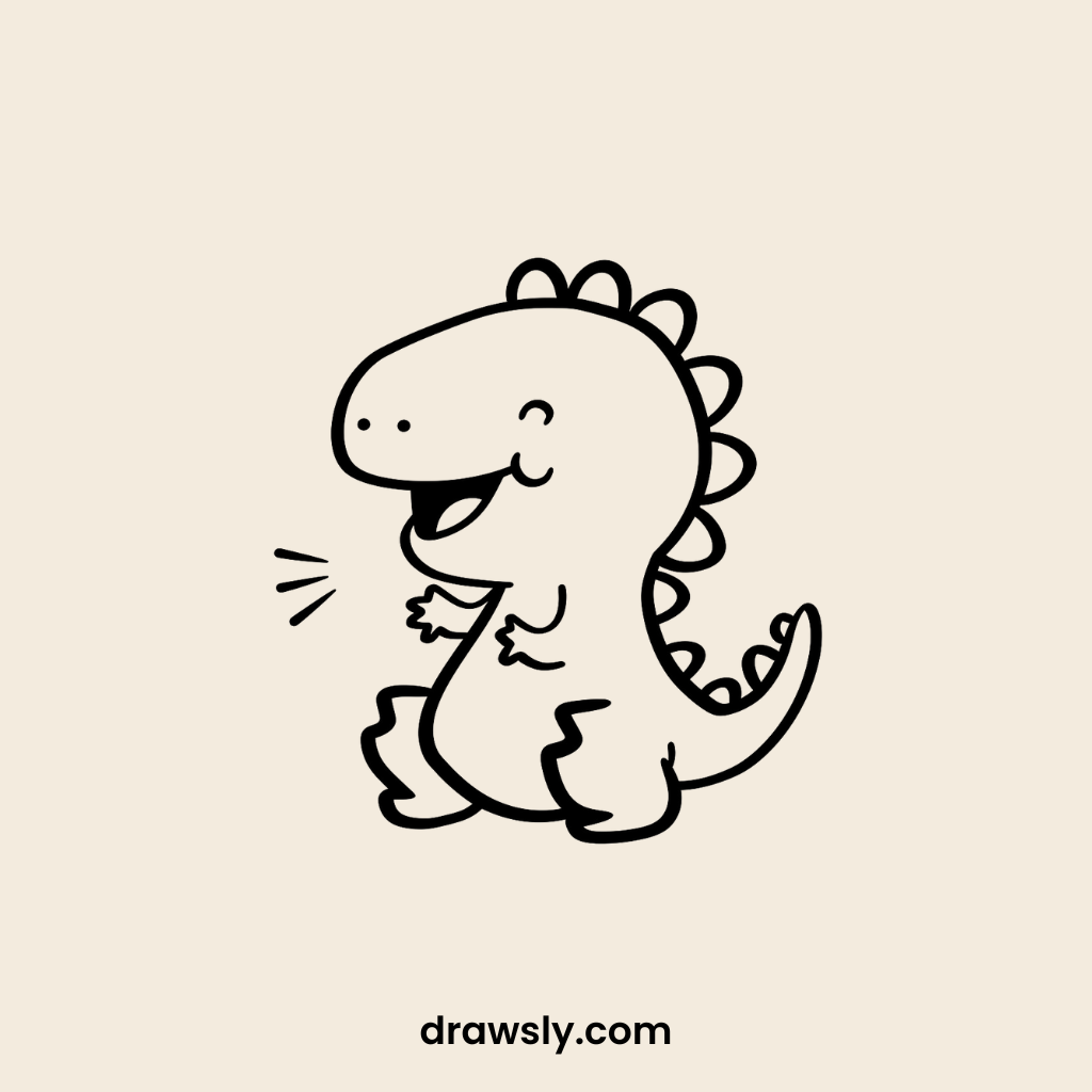 Cute Giggling Baby Dinosaur Drawing