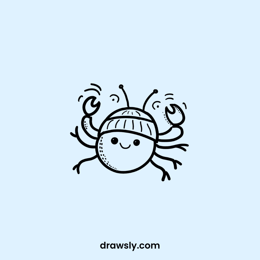 Cute Happy Hermit Crab Drawings