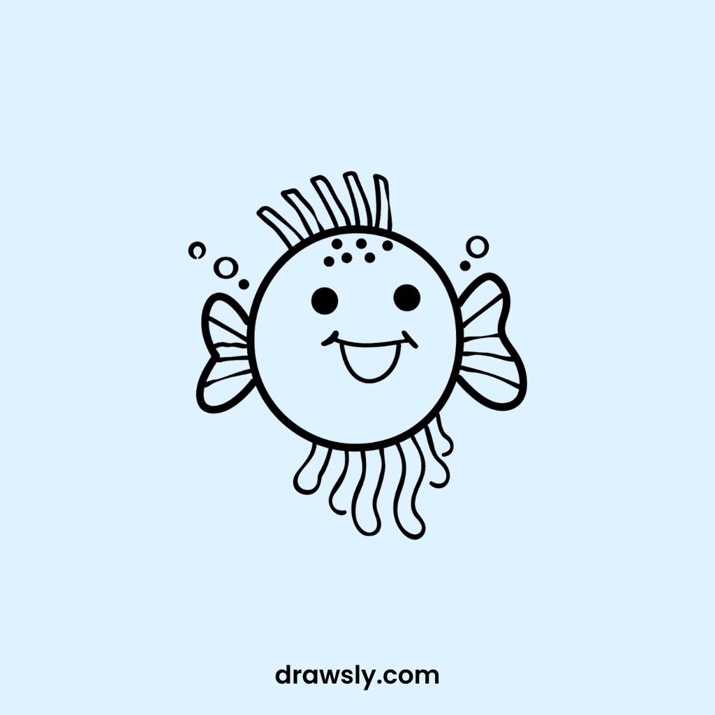 Cute Jolly Jellybean Fish Drawings