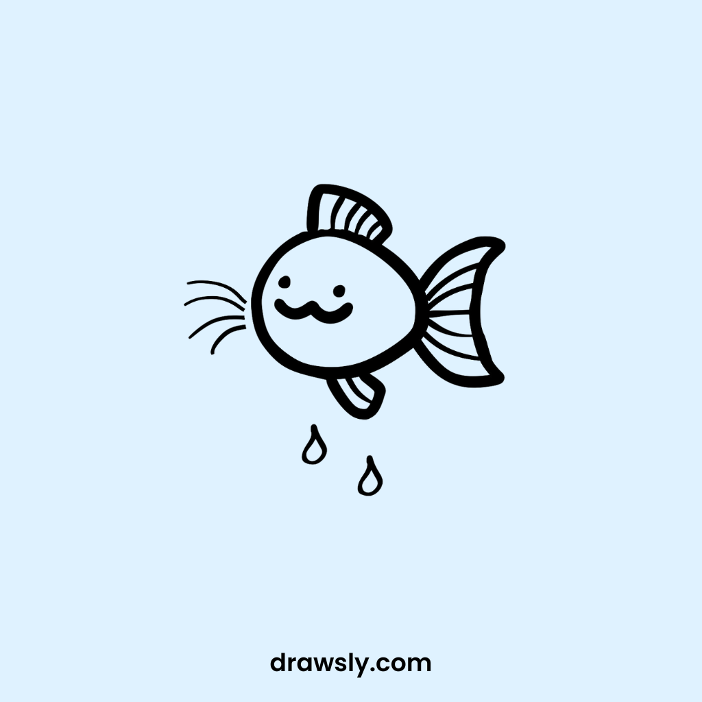 Cute Jumping Flying Fish Drawings