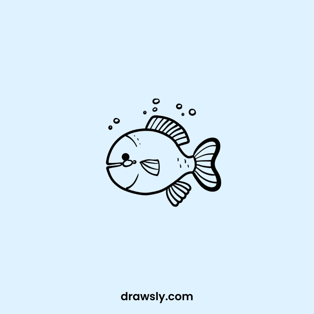 Cute Leaping Salmon Drawings