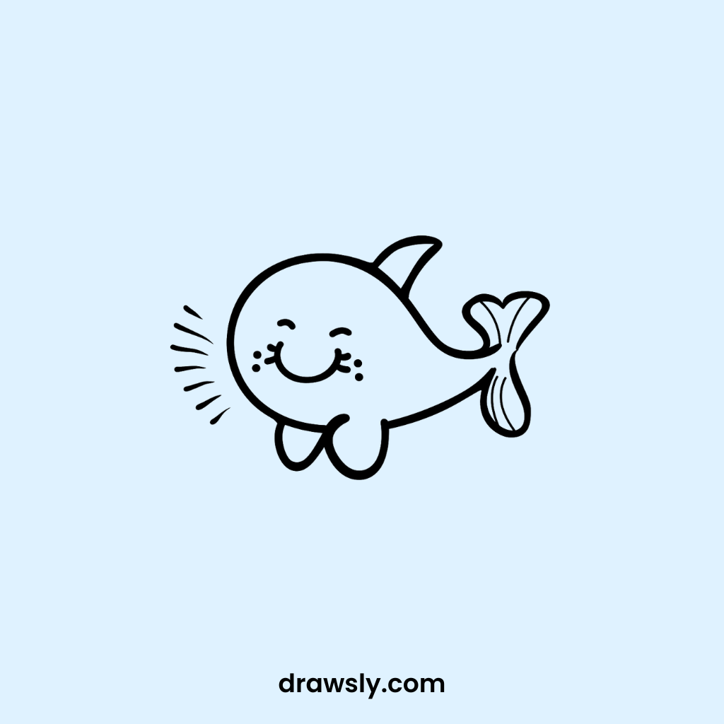 Cute Smiling Beluga Whale Drawings