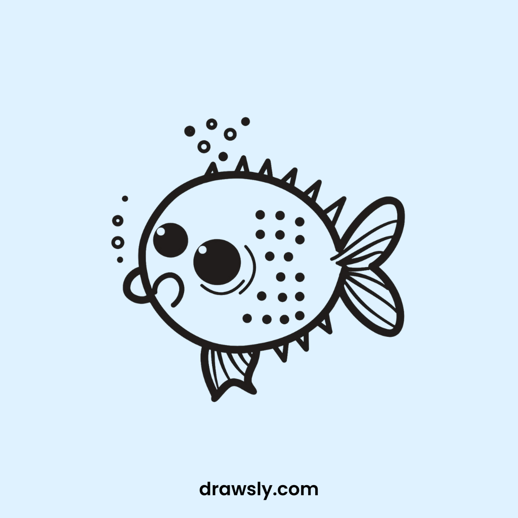 Cute Spiky Blowfish Drawings