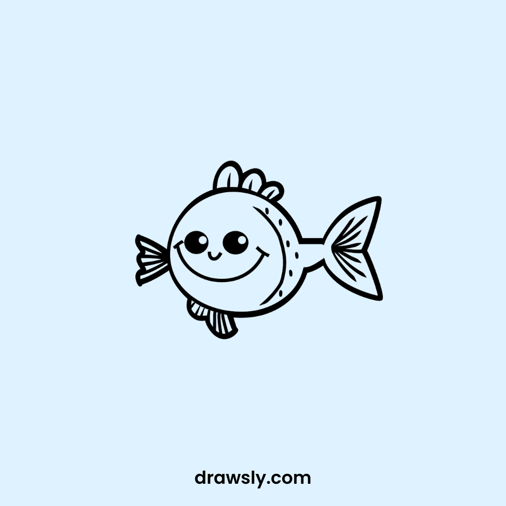 Cute Swimming Tuna Drawings