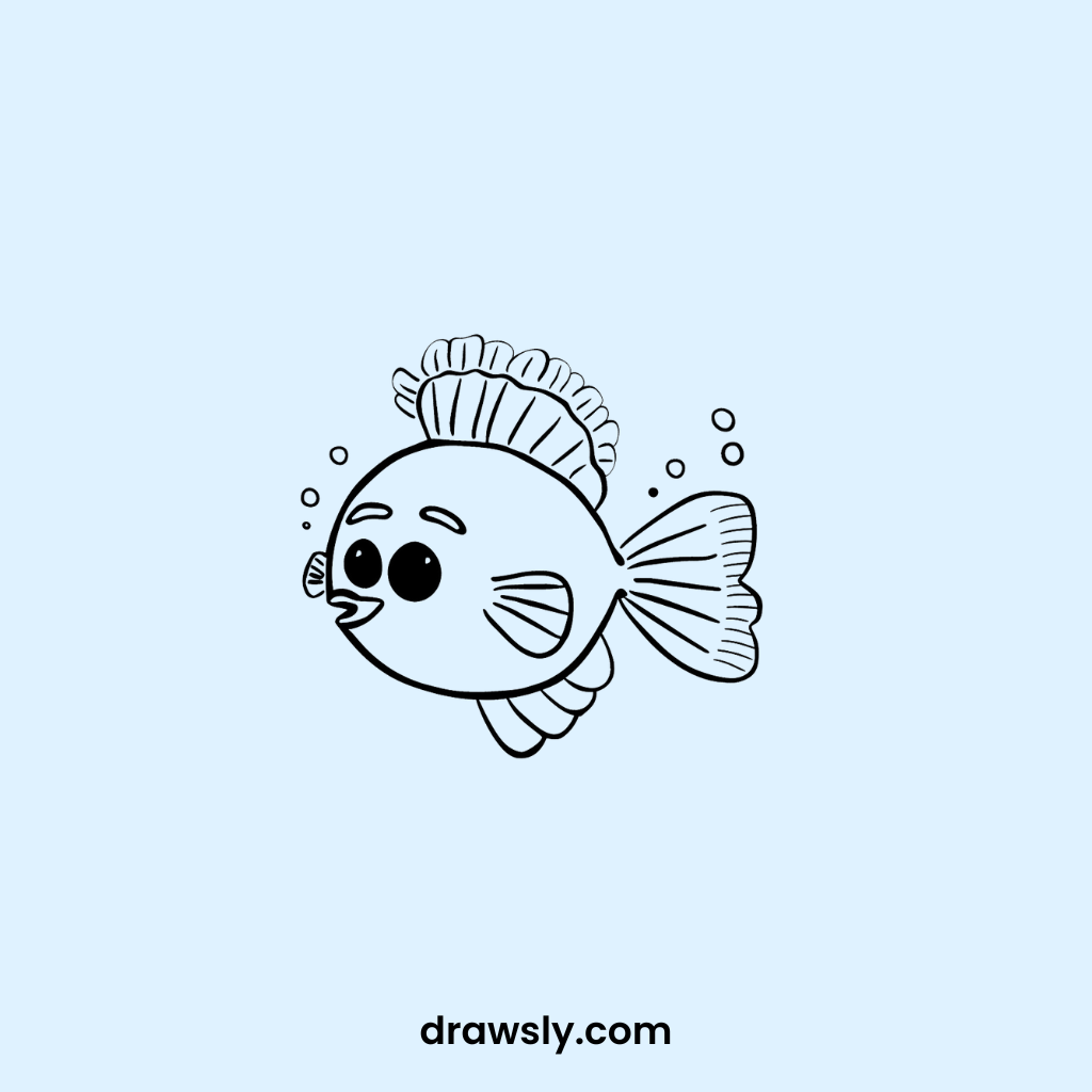 Cute Tropical Parrotfish Drawings