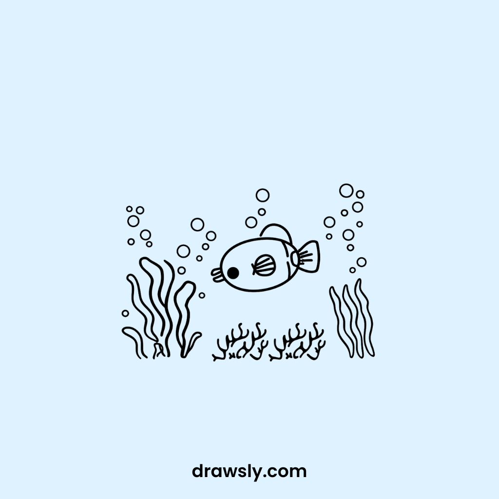 Cute Underwater Seascape Drawings