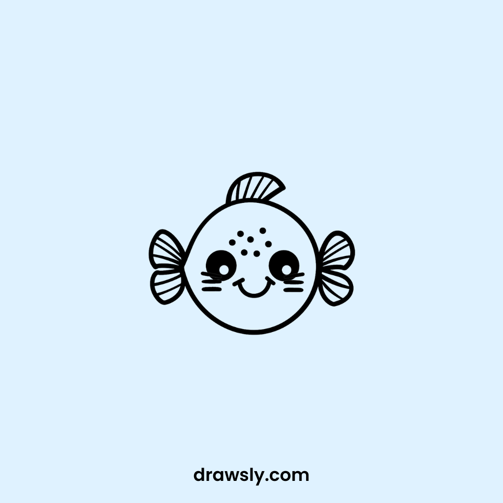 Cute Whiskered Catfish Drawings