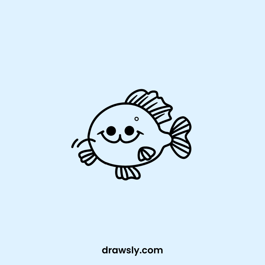 Cute Winking Flounder Drawings