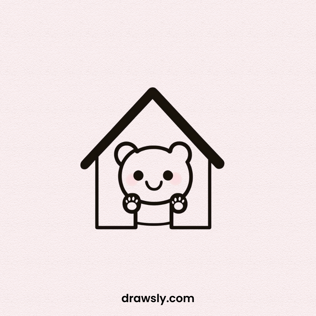 Dog in Doghouse Drawing Idea