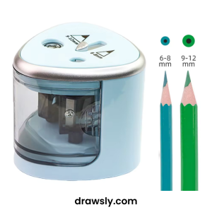 Double Port Electric Pencil Sharpener - 2-Hole Automatic Sharpener for School and Office