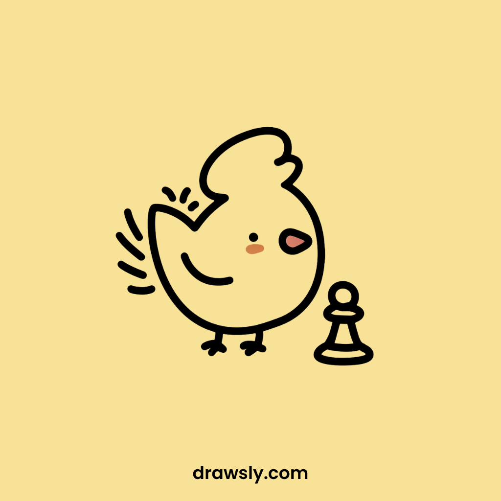 Easy Chicken Playing Chess Drawings