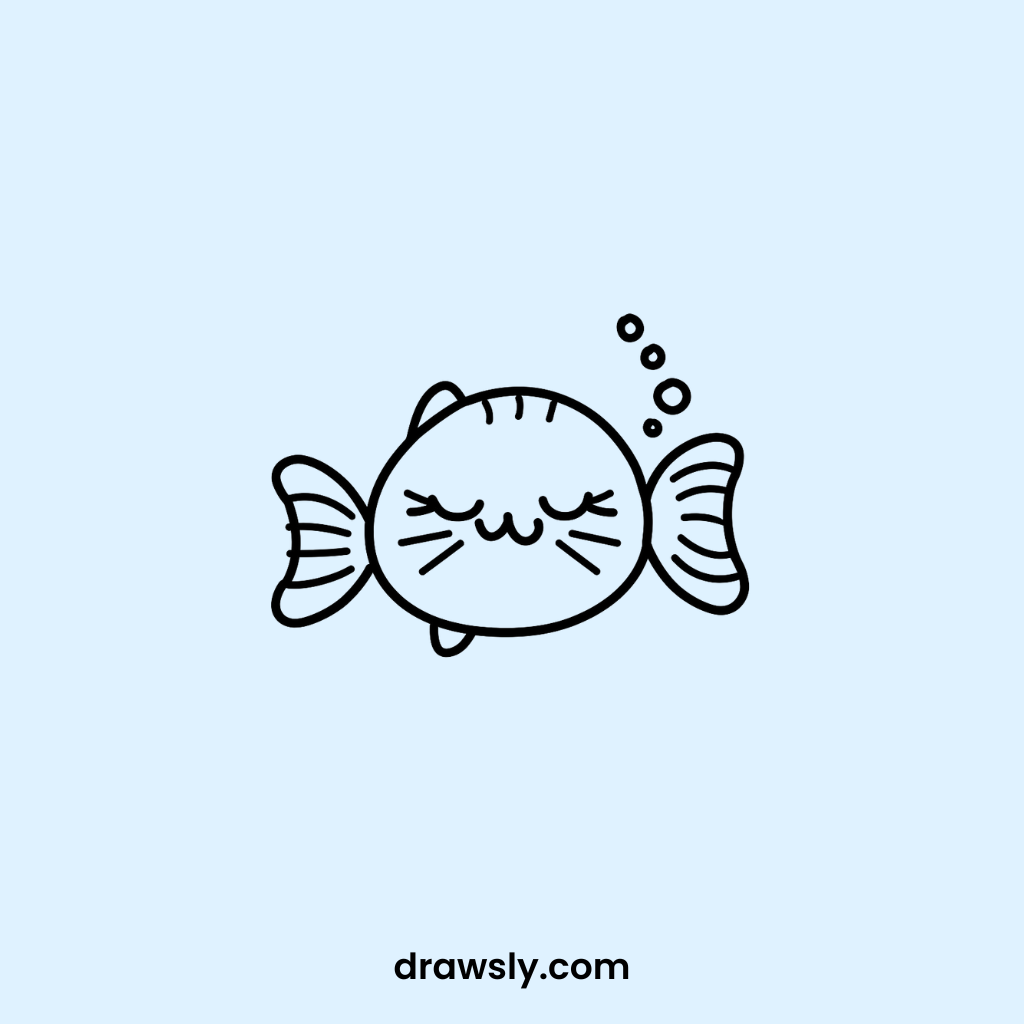 Easy Sleepy Catfish Drawing