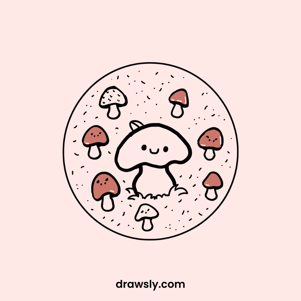 Fairy Ring Mushrooms Drawing Idea