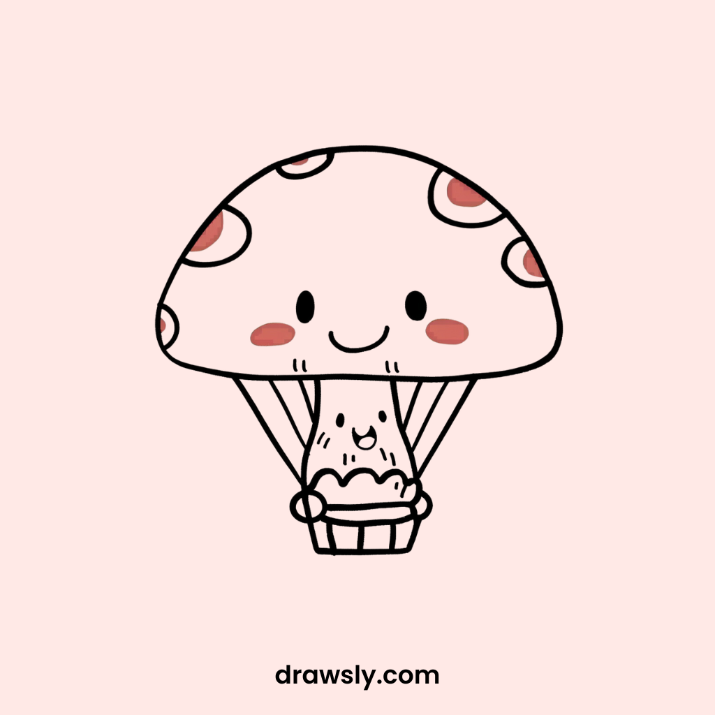 Mushroom Hot Air Balloon Drawing Idea