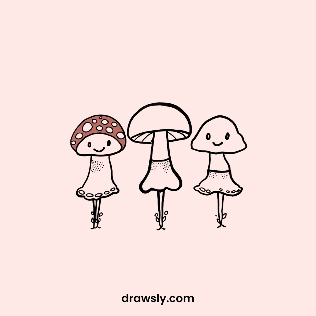 Mushroom-Inspired Fashion Show Drawing Idea