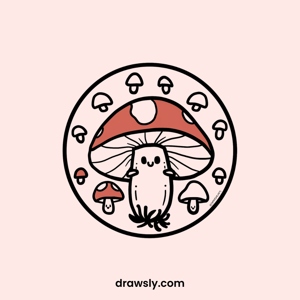 Mushroom Kaleidoscope Drawing Idea