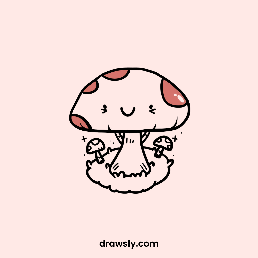 Mushroom-Shaped Island Drawing Idea