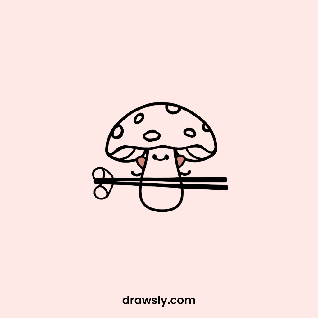 Mushroom Sushi Roll Drawing Idea