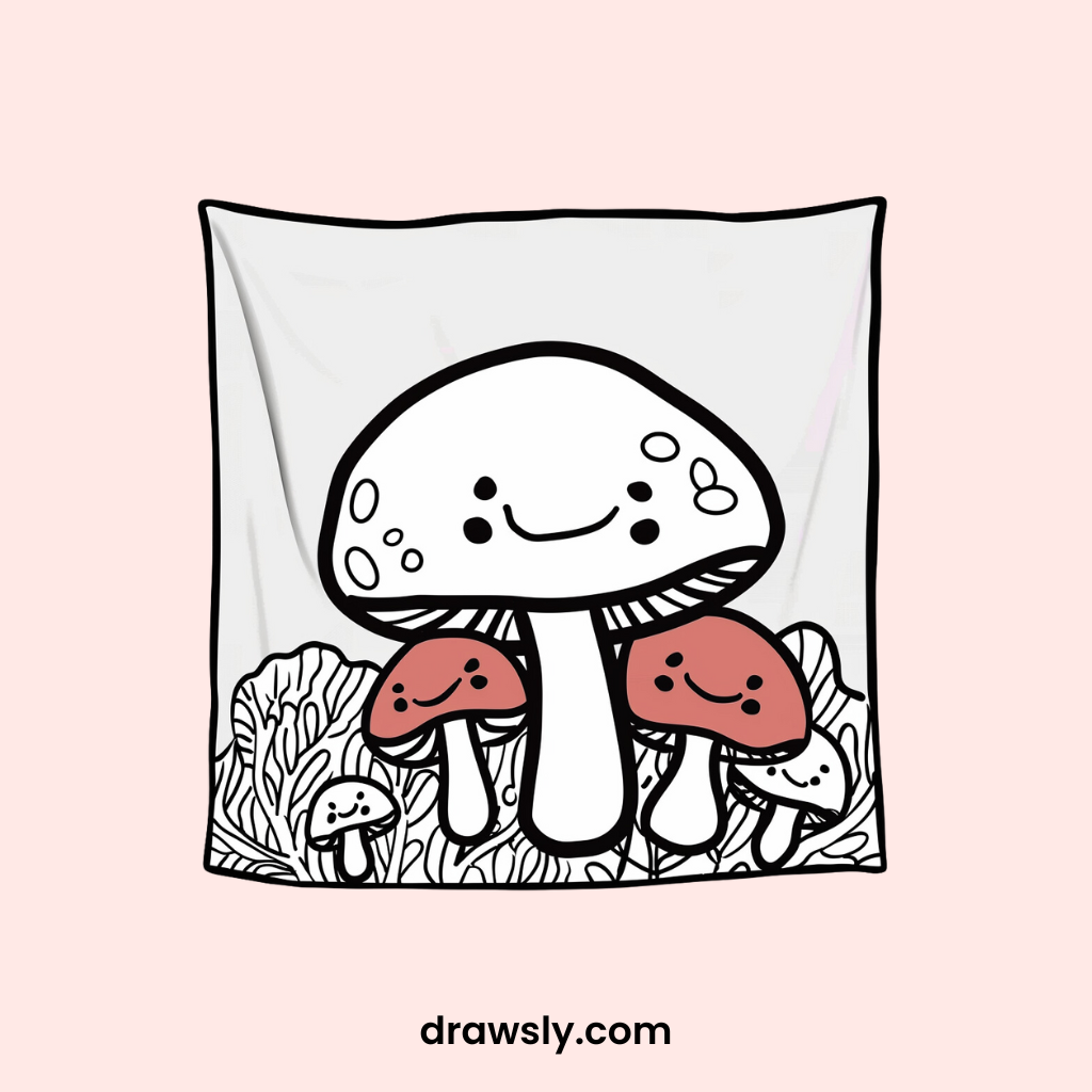 Mushroom Tapestry Drawing Idea